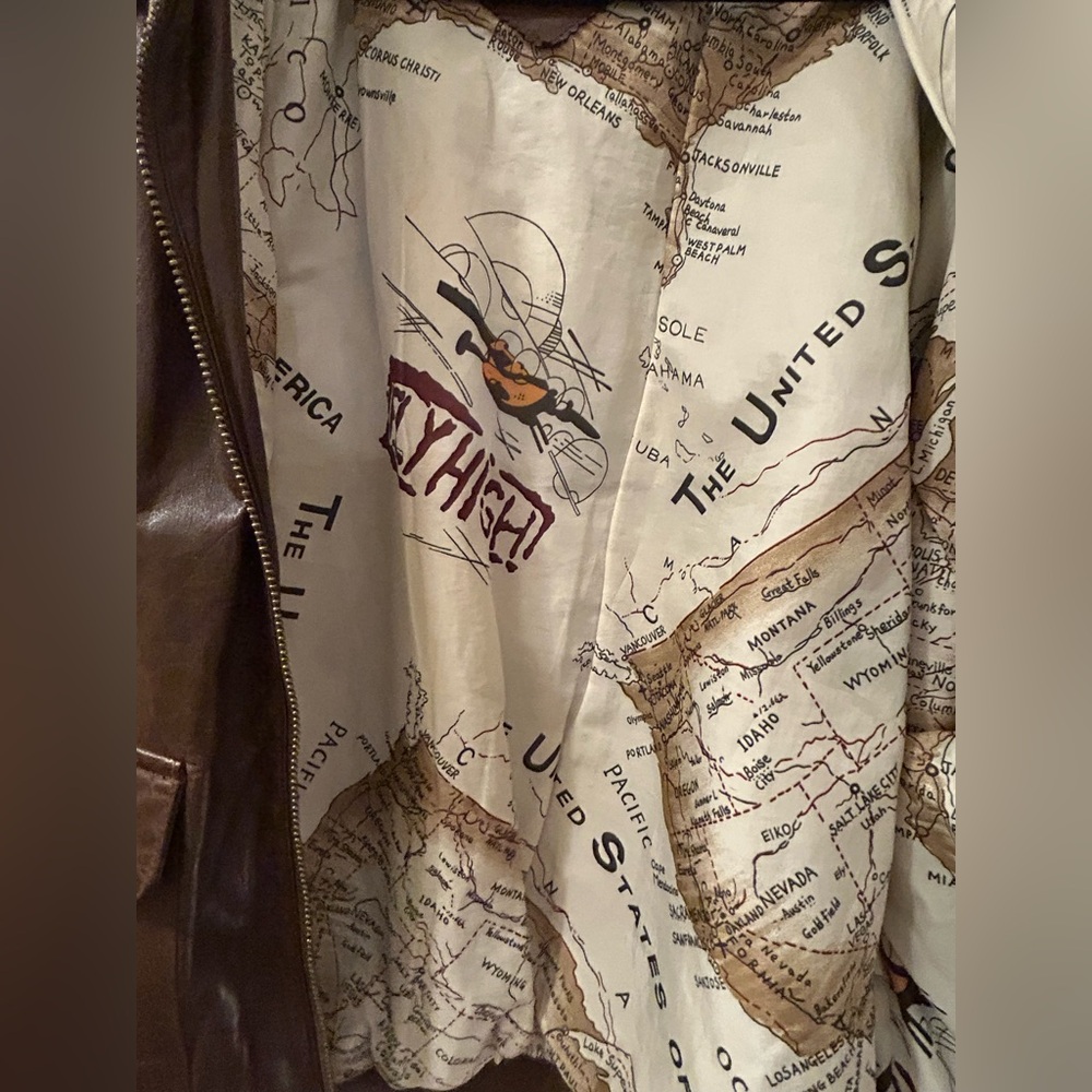 Repertoire Vintage Brown Leather Bomber Jacket - Picture 15 of 16